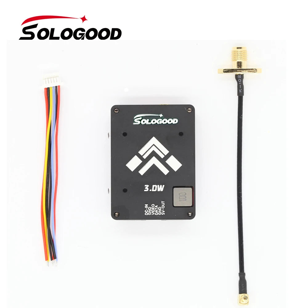 SoloGood 5.8GHz  3W V1.1 VTX Video Transmitter VTX 48CH 25mW/1000mW/2000mW/3000mW adjustable For Long Rang FPV Racing Drone