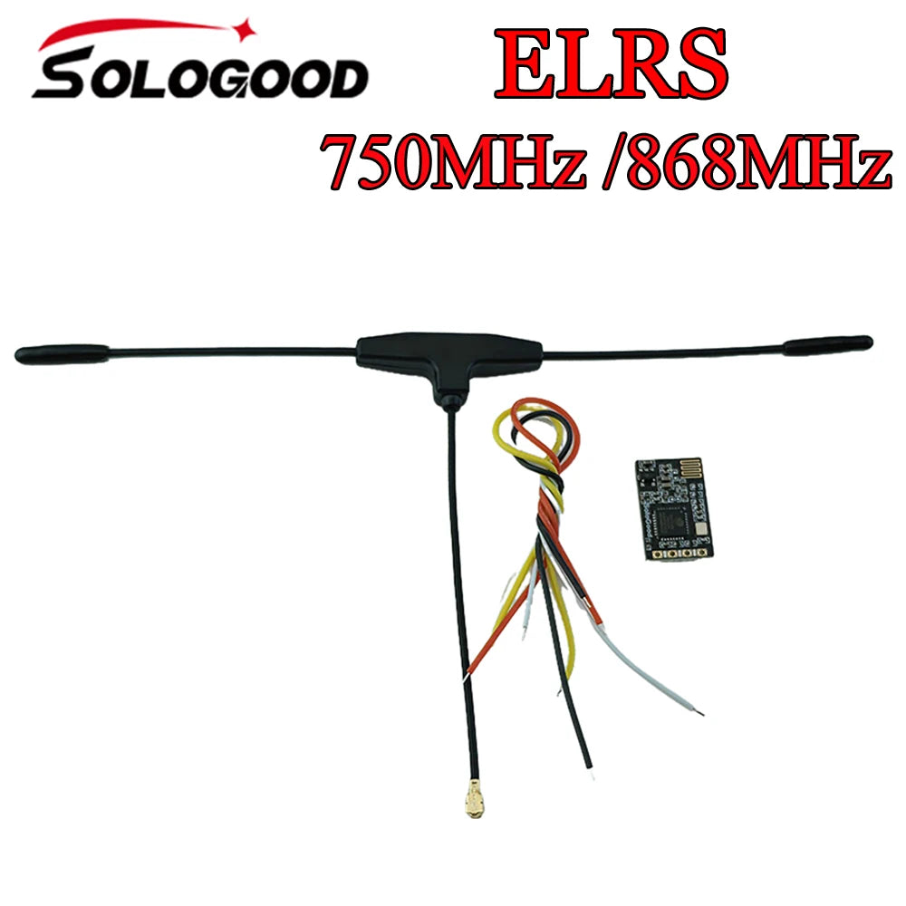 SoloGood ELRS 750MHz 868MHz Receiver With T type Antenn MCU ESP8285 50mW Telemetry Power for RC Racing Drone
