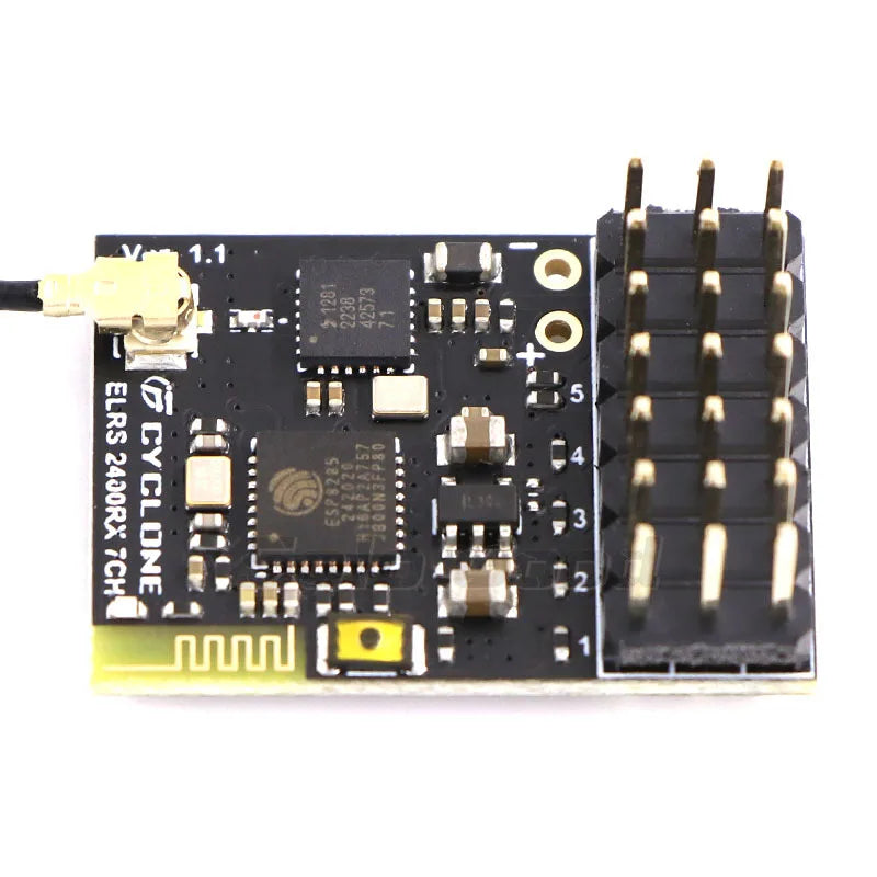 SoloGood CYCLONE ELRS 2.4G PWM 6CH / 7CH CRSF Receiver Support ELRS 3.2 PWM/CRSF Protocol Copper Pipe Antenna For RC FPV Drone