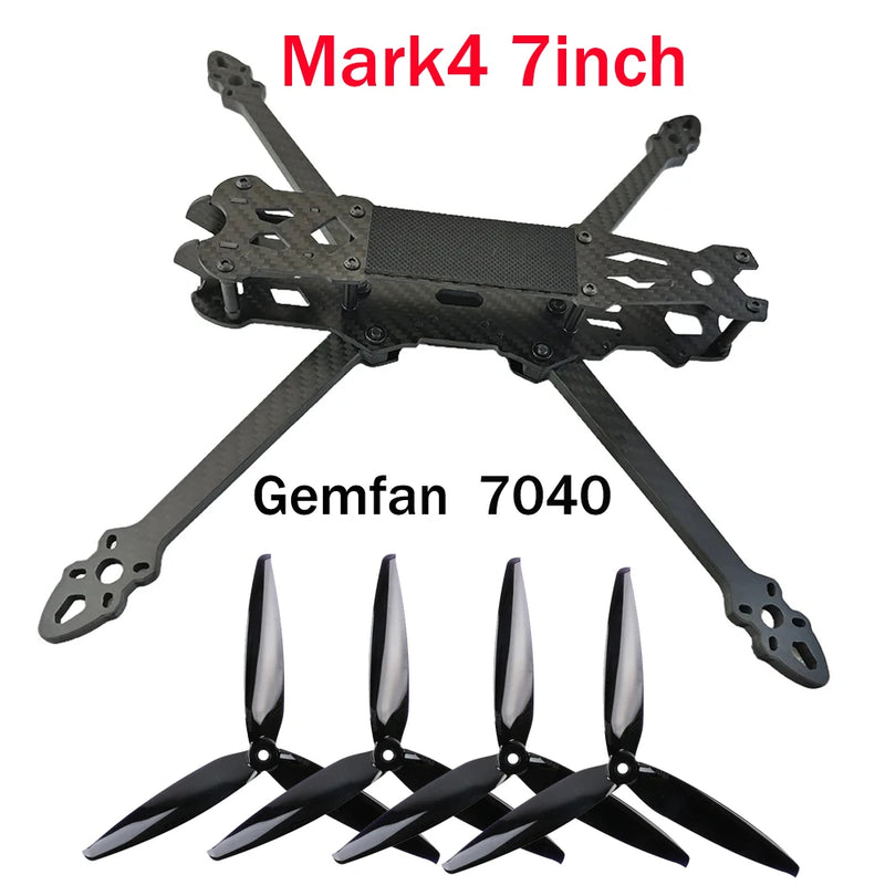 SoloGood Mark4 7inch 295mm 6mm Arm Frame Gemfan Flash 7040 7 Inch 3-Blade 7X4X3 PC CW CCW Propeller