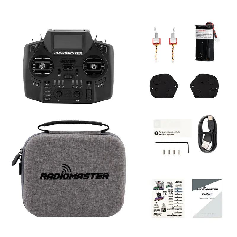 Radiomaster GX12 1000HZ 3D Digital CNC Hall Gimbal Dual Band Antenna Gemini XROSSBAND EXpressLRS Radio Controller