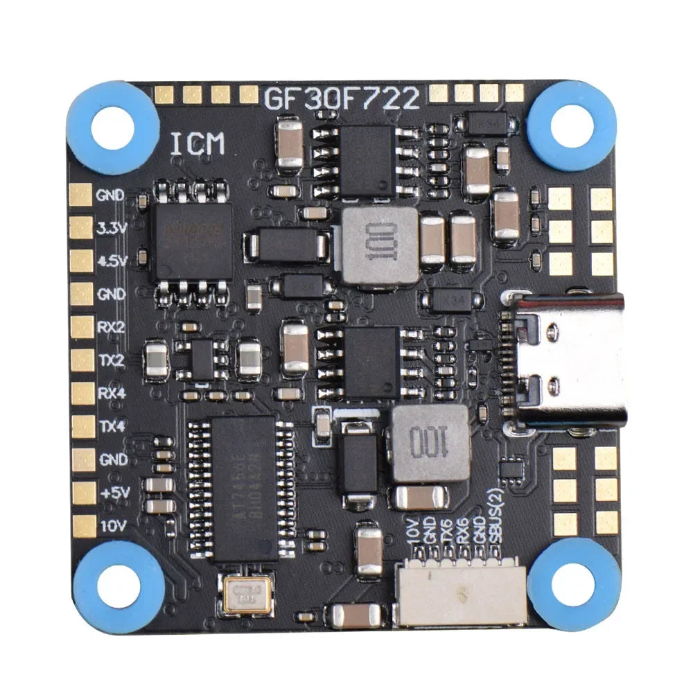 JHEMCU  F722 GF30F722-ICM Baro OSD 10V 5V  Dual BEC Flight Controller 30X30mm 3-8S