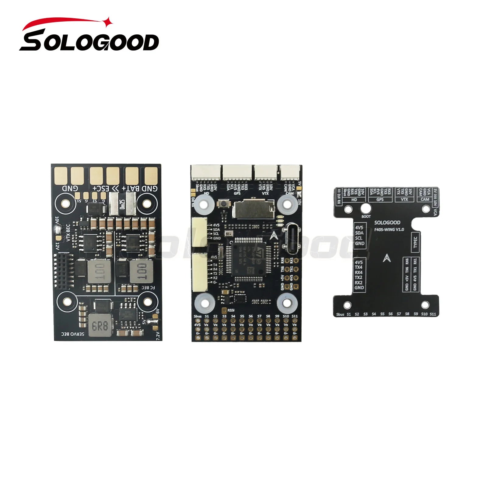 Sologood F405 Wing Flight Control of Fixed-Wing Model UAV Supports Hanging Ardupilot