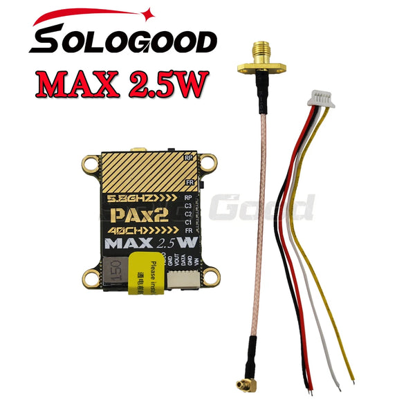 SoloGood 5.8G MAX 2.5W 40CH VTX 0-25-400-800-1500-2500mW NTSC/PAL