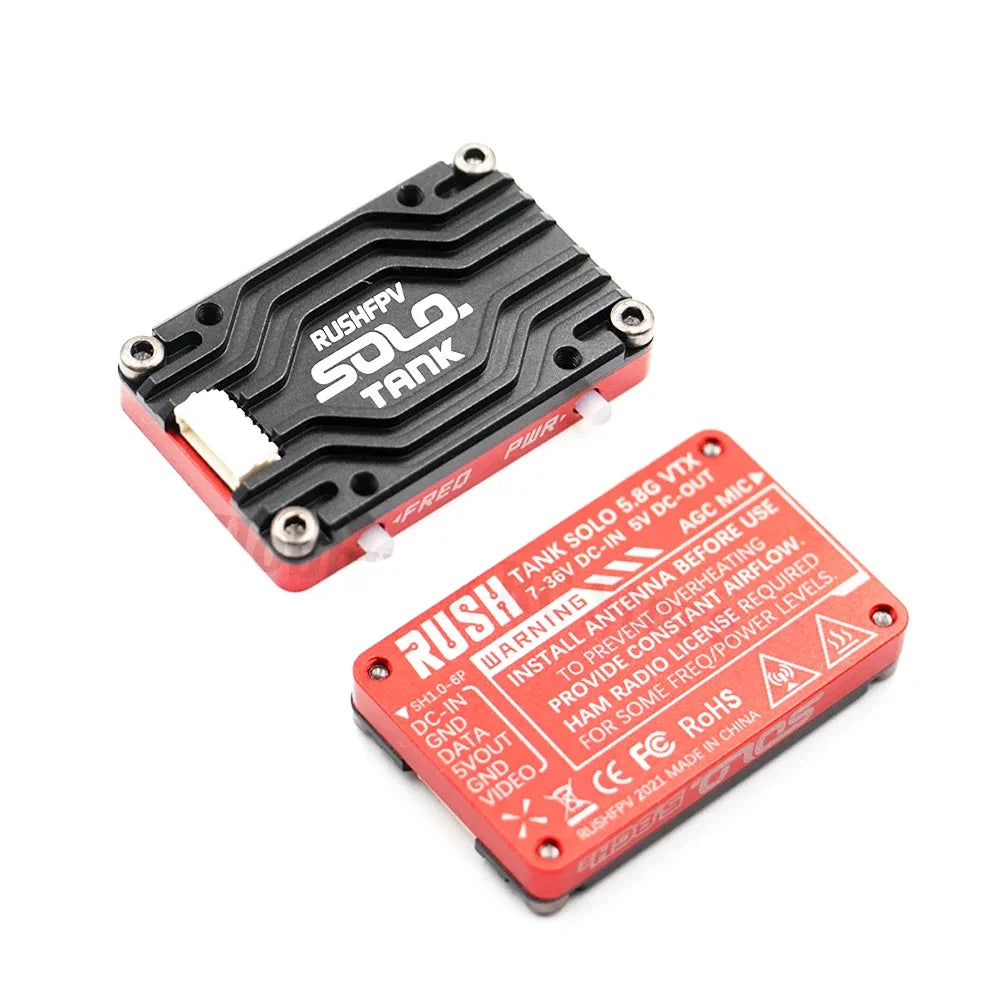 RUSHFPV RUSH TANK SOLO VTX 1.6W 5.8G 48CH PitMode Pitmode 25mW 400mW 800mW Adjustable 2-6S Microphone for FPV Long Range Drone