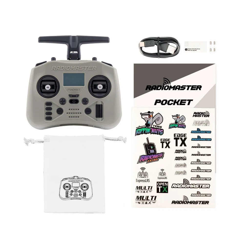 Radiomaster Pocket Crush 2.4GHz ELRS Hall Gimbal Transmitter Remote Control Portable Lightweight Foldable Antenna