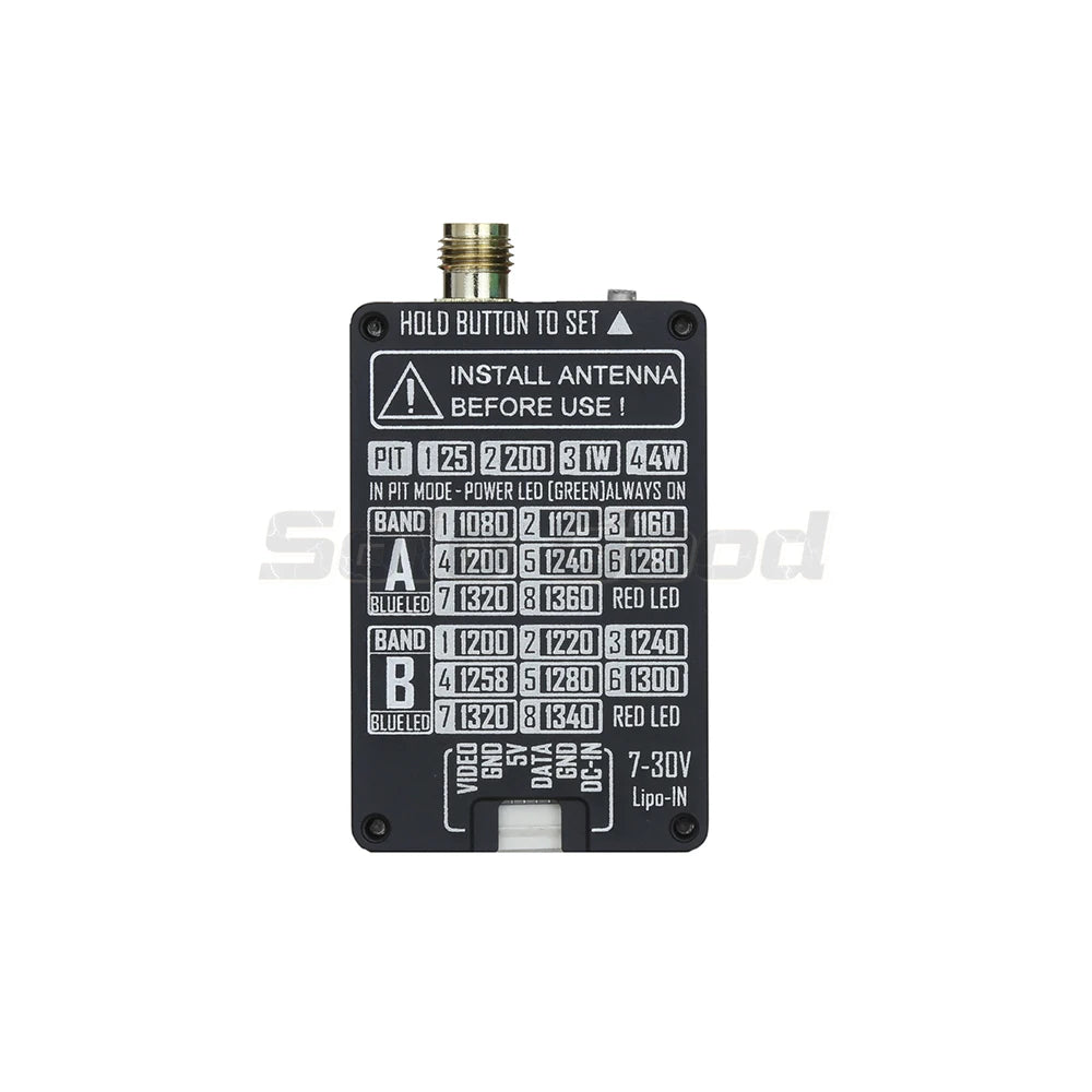 RUSHFPV 1.3GHz 4W VTX With SMA Omni-Directional Antenna Support IRC Tramp Protocol Video Transmitter for RC FPV Long Range Drone