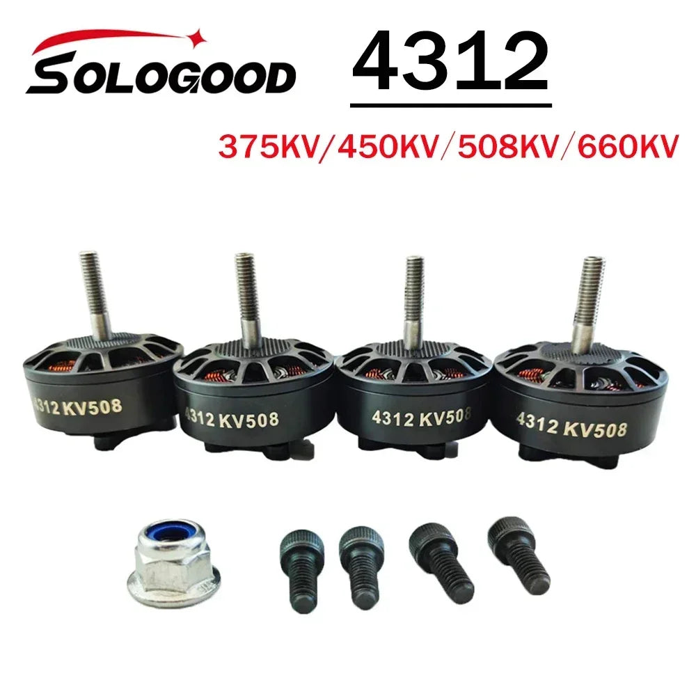 SoloGood 4312 375KV 10S 450KV 508KV 8S 660KV 6S Brushless Motor 8S LIPO for FPV Freestyle 13inch