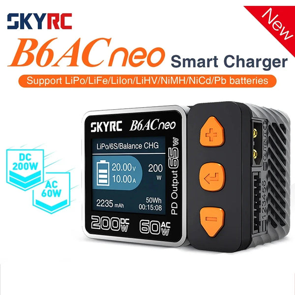 New SkyRC B6ACneo Smart Charger DC 200W AC 60W Battery Balance Charger B6AC Neo  Upgraded for B6AC V2