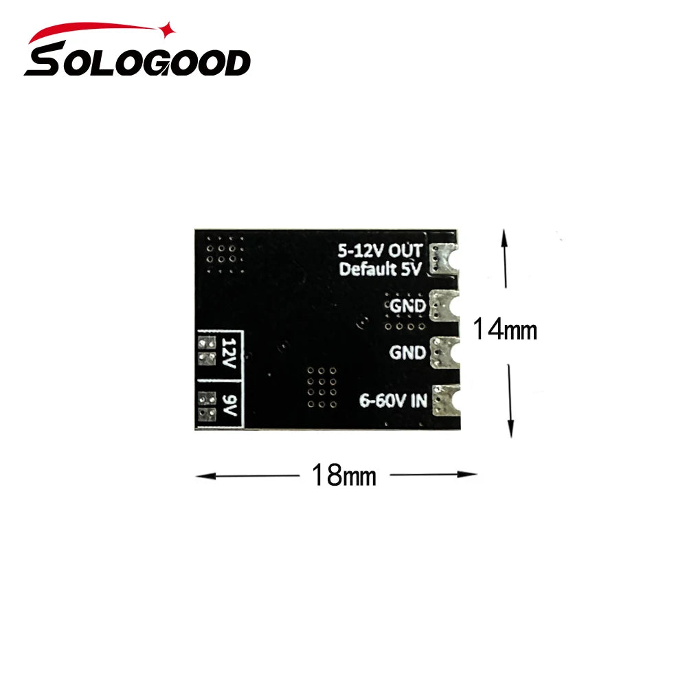 SoloGood MICRO BEC 6-60V TO 5V/9V/12V-ADJ 18*14mm