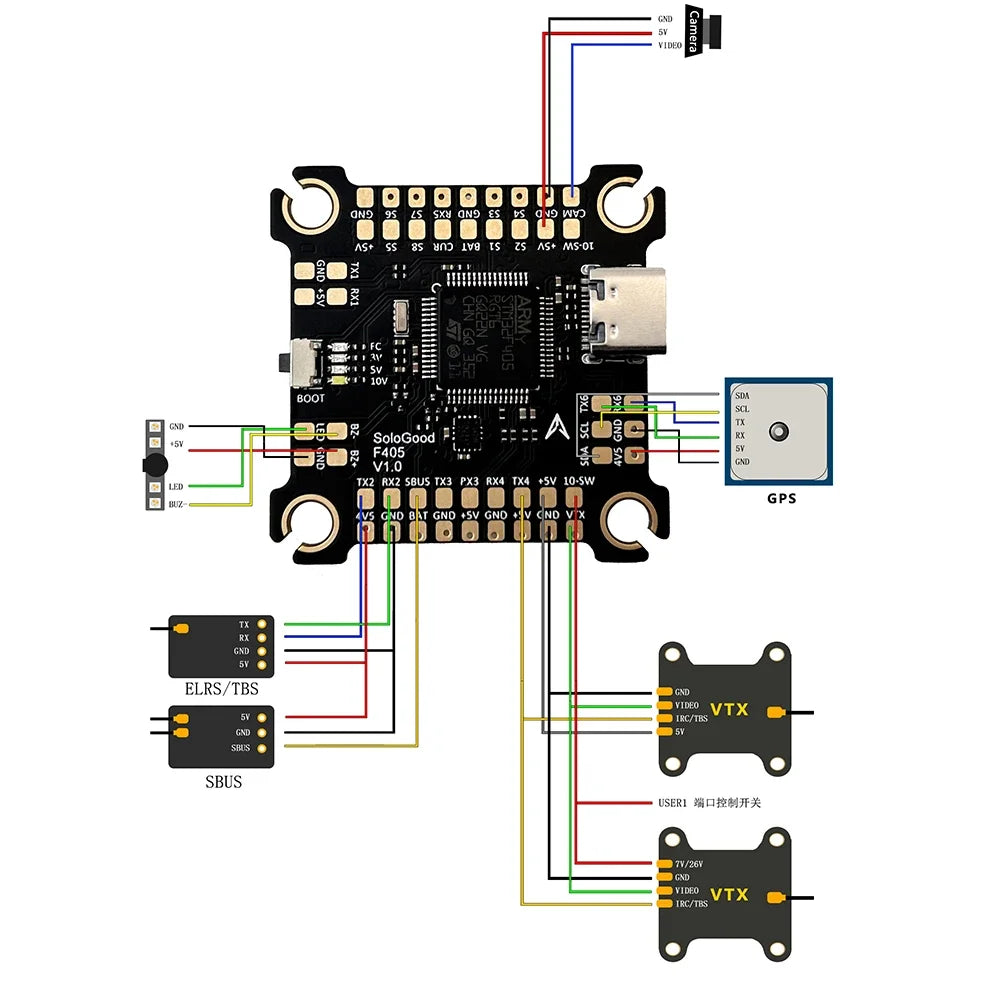 SoloGood F405 V4 BLS 60A Stack  ICM42688P F405 BLS60A 4in1 ESC 30.5X30.5mm 2-6S