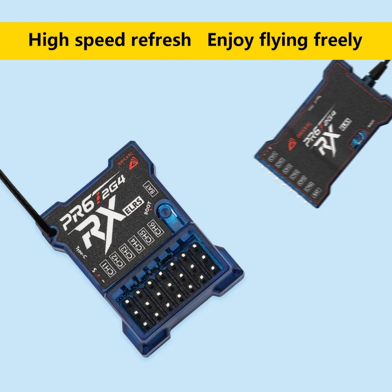 BAYCKRC PR6 2.4G ELRS Receiver 6CH ExpressLRS RX 10mW Angle/Straight Needle