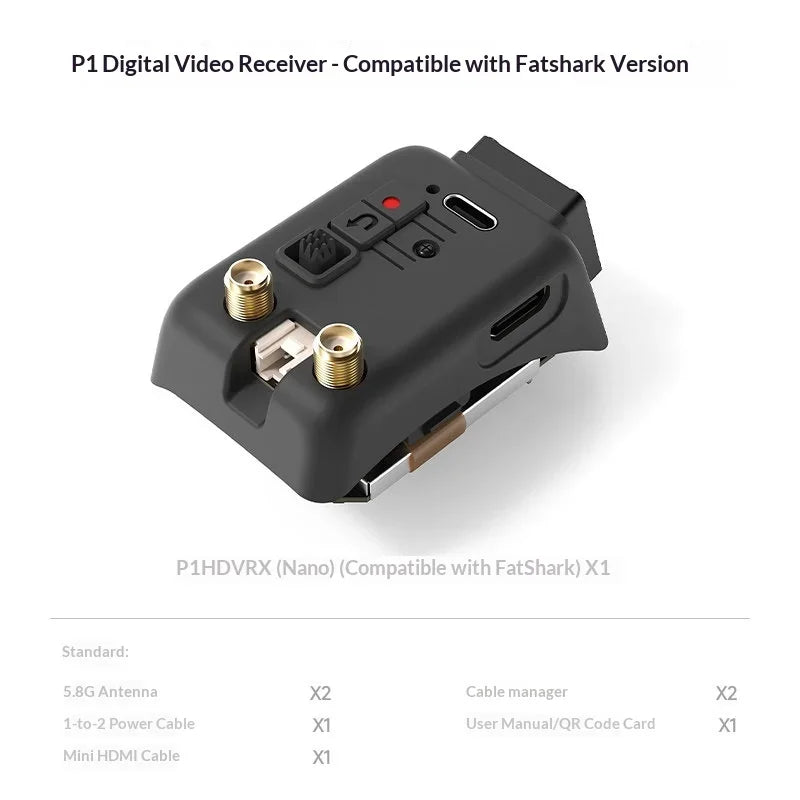 BETAFPV P1 HD VRX Nano Digital Video Receiver for Fatshark / SKYZONE