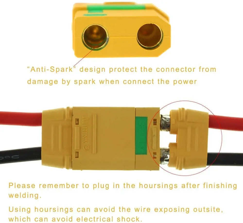 10 Pairs Amass  XT90S XT90-S XT90 Connector Anti-Spark Male Female Connector for Battery, ESC and Charger Lead - Image #3