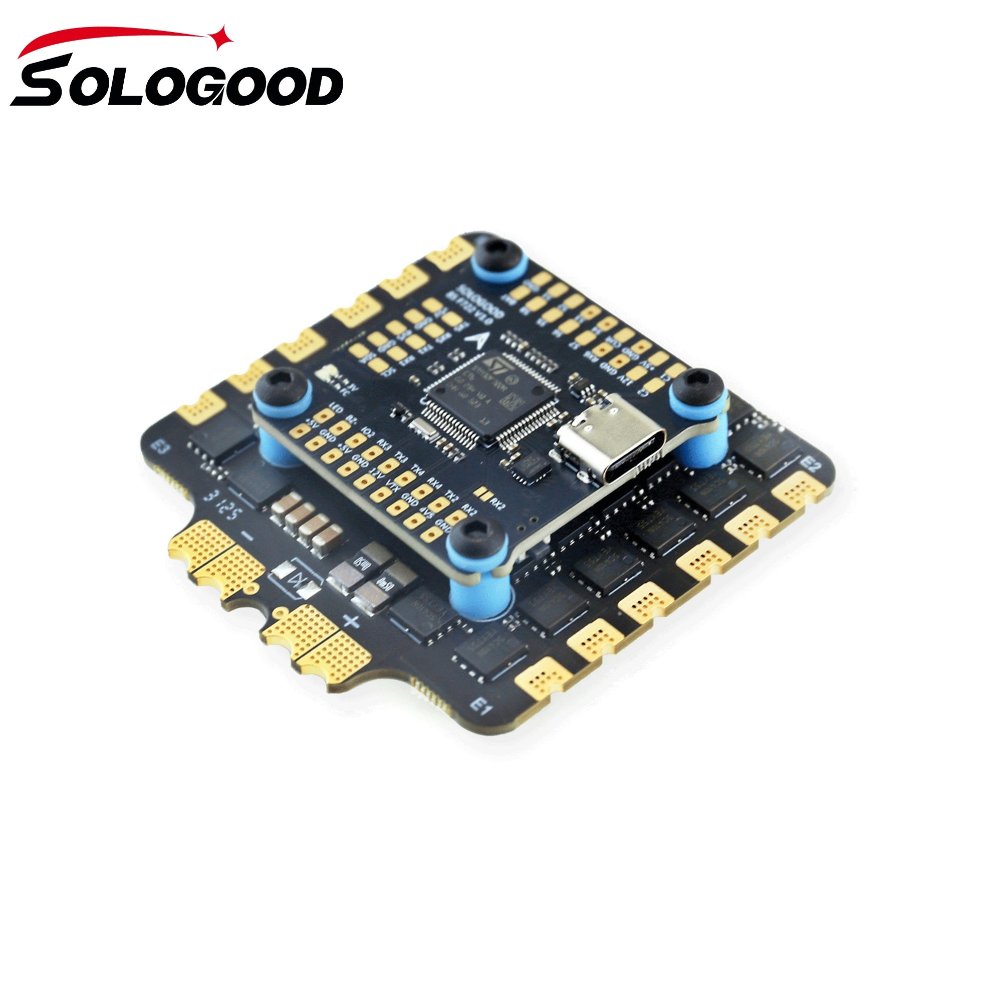 SoloGood 8S F722 100A Stack ICM42688P F722 Flight Controller 100A 4in1 ESC 30.5X30.5mm 3-8S Support 2 Cameras