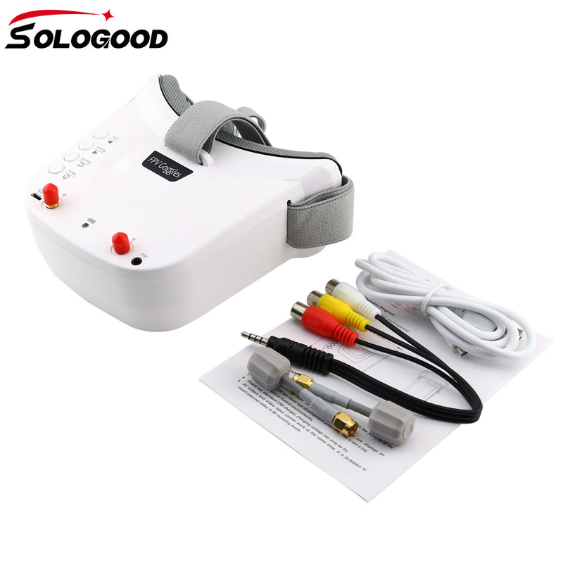 SoloGood LST-009 5.8G 40CH Dual Antennas FPV Goggles Monitor Video Glasses Headset 3 inch 480 X 320 Display for FPV Racing Drone