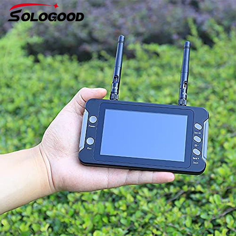 SoloGood 800*480 5.8G FPV Monitor with DVR 40CH 4.3 Inch LCD Display 16:9 NTSC/PAL Auto Search Video Recording