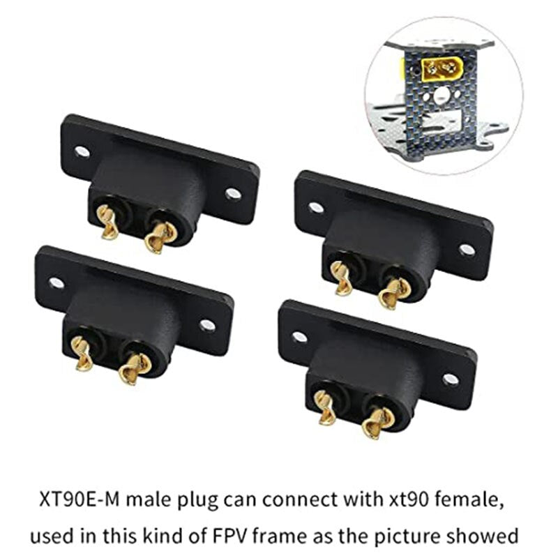 5/10PCS/20PCS AMASS Black XT90E-M Battery Plug Gold-Plated Male Connector DIY Connecting Parts for RC Aircraft Drone Accessories