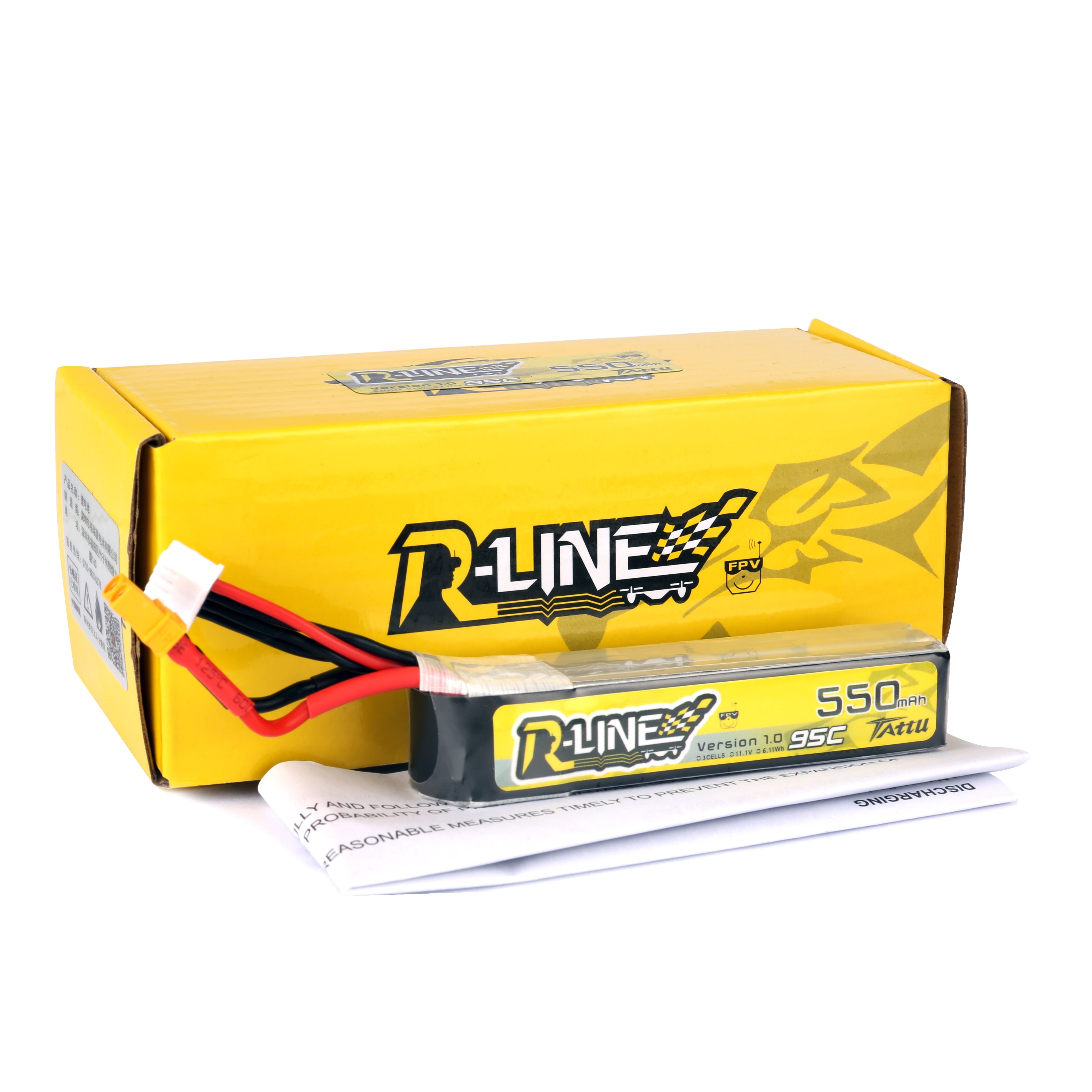 Tattu R-Line 1.0 LiPo Rechargeable Battery 550mAh 95C  2S 3S1P 7.4V 11.1V Pack With XT30 Plug for RC FPV Racing Drone Quadcopte