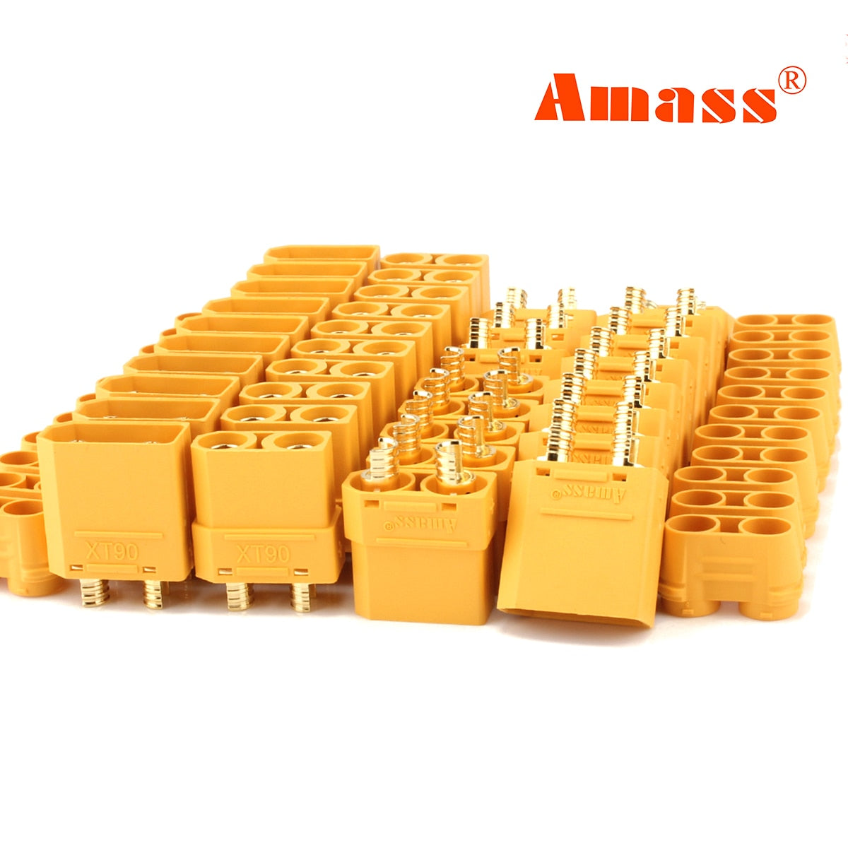 Wholesale 100pcs Amass XT90 Bullet Connectors Male Female Power Plugs Power RC LV Lipo Battery Motor