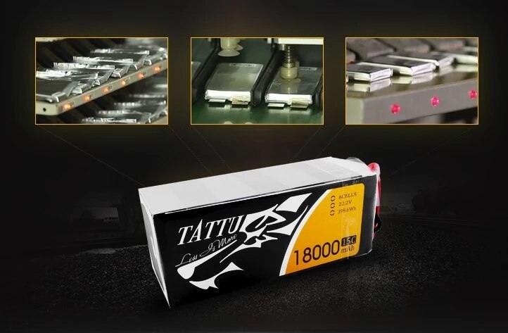 TATTU 18000mAh 22.2V 6S LiPO Battery Burst 15C with XT90S AS150 for Big Load Multirotor FPV Drone Hexacopter Octocopter