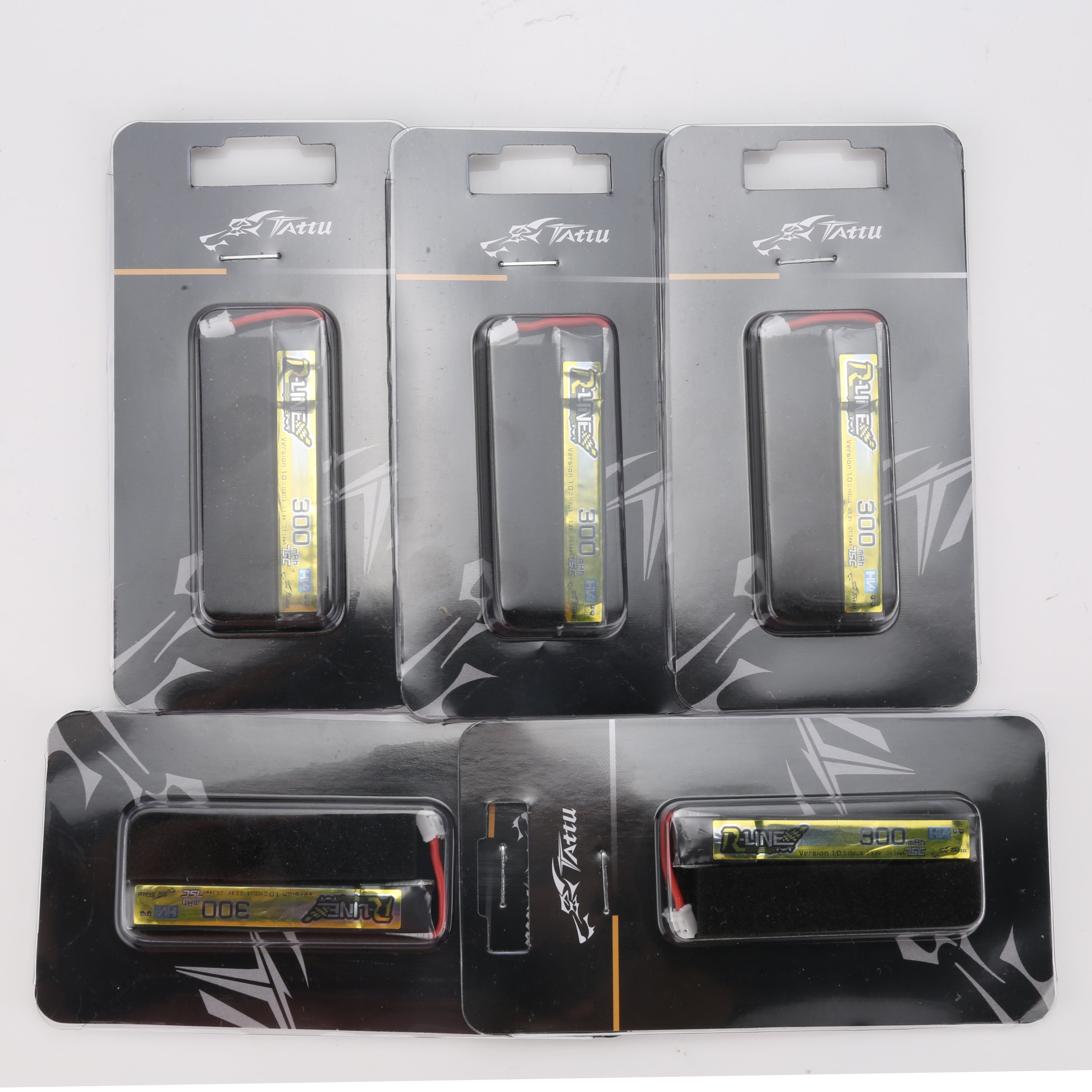 5pcs TATTU Lipo Battery 300mAh 3.8V 95C 1S with PH2.0 Plug Connector for RC FPV Racing Drone Quadcopter