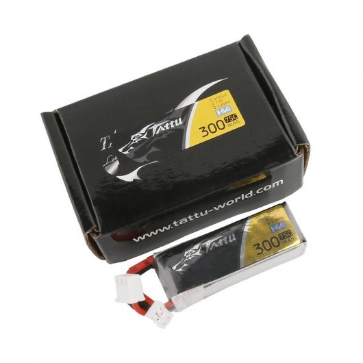 4PCS Tattu 300mAh  7.6V 75C 2S1P HV Lipo Battery Pack With  JST-PHR Plug  for RC FPV Racing Drone Quadcopter Toys