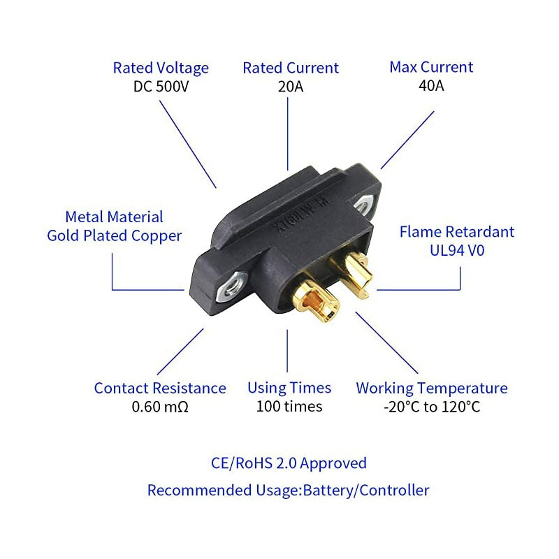 Amass 5/10 PCS XT60EW-M Mountable XT60E Male Plug Connector for RC Drone Aircraft FPV Racing Drone