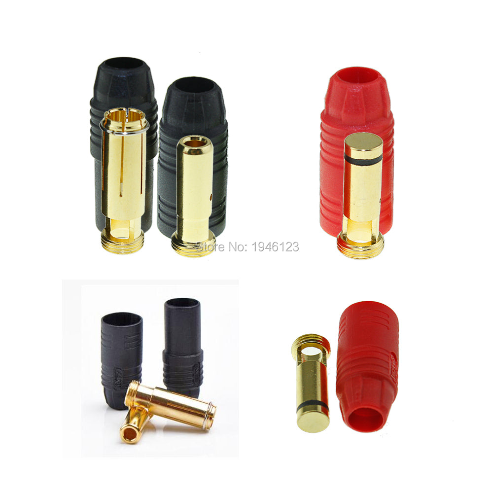 Amass AS150 Gold Plated Banana Plug 7mm Male Female for High Voltage Battery Red Black