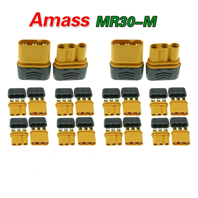Amass MR30 MR30-M Connector Plug Upgrated of XT30 Female & Male Gold Plated For RC Parts