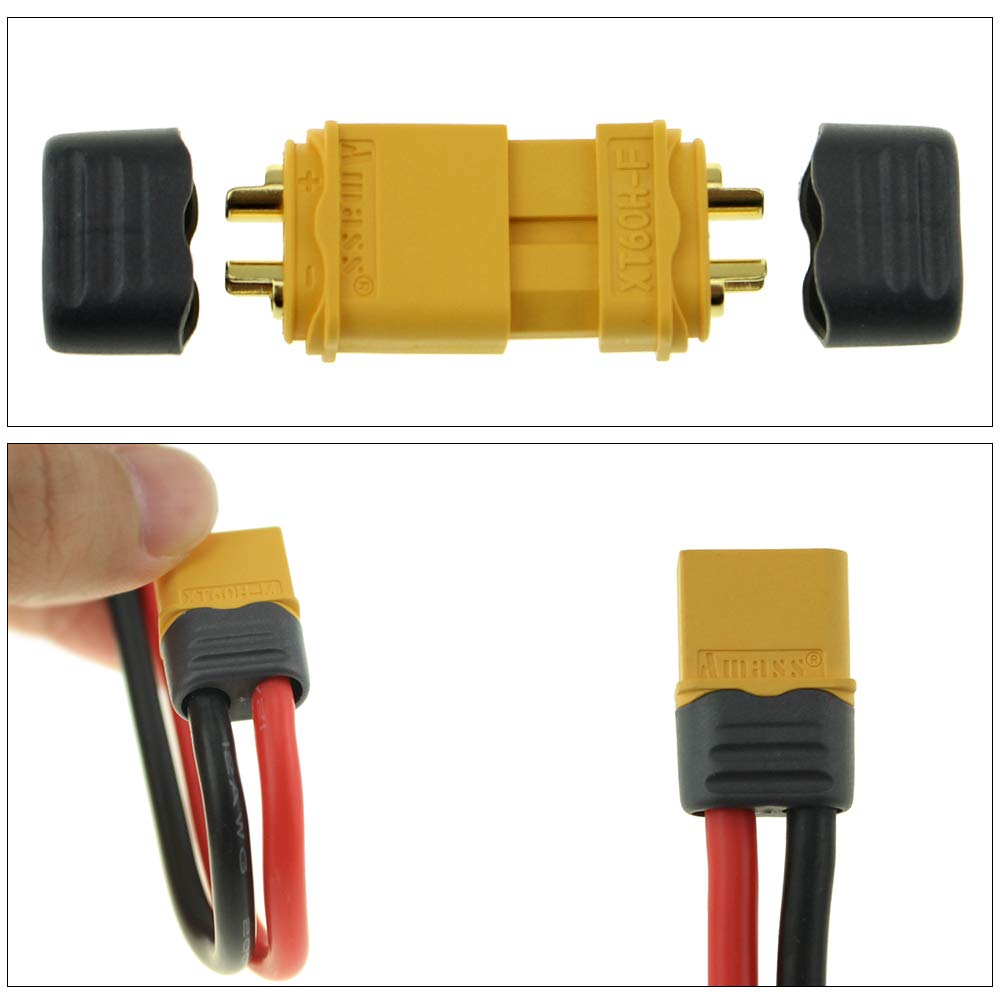 Amass 10 Pair XT60H Bullet Connector Plug + Aluminum Welding Soldering Insulate Station Jig RC Tools for XT60 XT90 Deans
