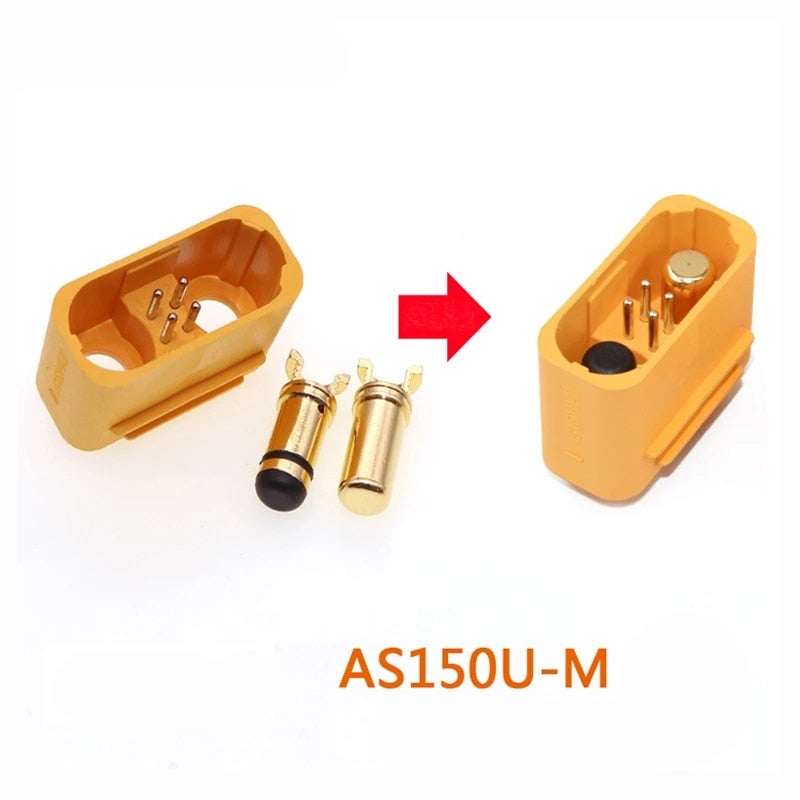Amass AS150U Plug Connector 2.0mm Banana Head 18AWG Anti-ignition with Signal Pin Lithium Battery Waterproof Socket Parts