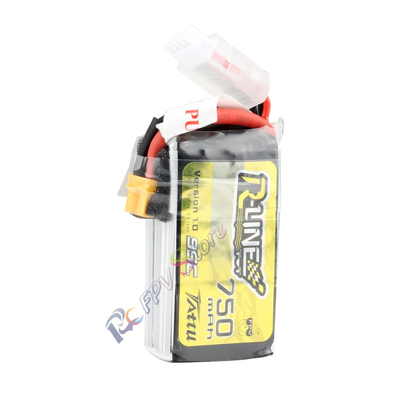 Tattu R-Line 1.0 LiPo 750mah 11.1V 14.8V 95C  3S 4S1P  Lipo Battery Pack With XT30 Plug for RC FPV Racing Drone Quadcopter