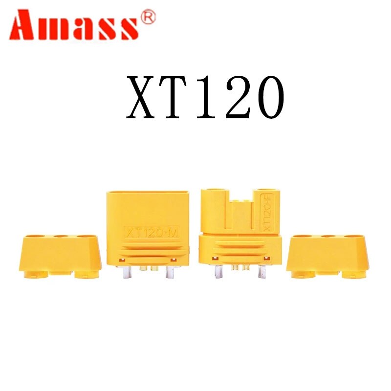 10 pair Amass XT120 60A Large Current Lipo Battery Connector Male Female Sheathed Plug with Signal Pin for RC UAV FPV Drone