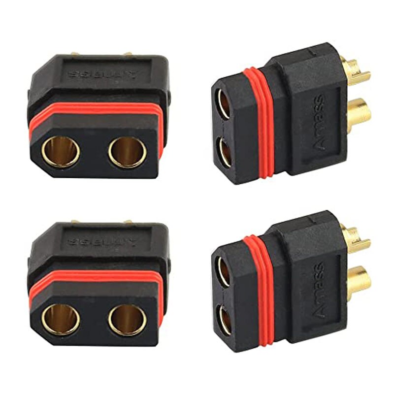 10 Pairs Amass Black XT60W Waterproof Plug Gold-Plated Bullet Connectors Male and Female for RC Aircraft Drone Lipo Battery Spar
