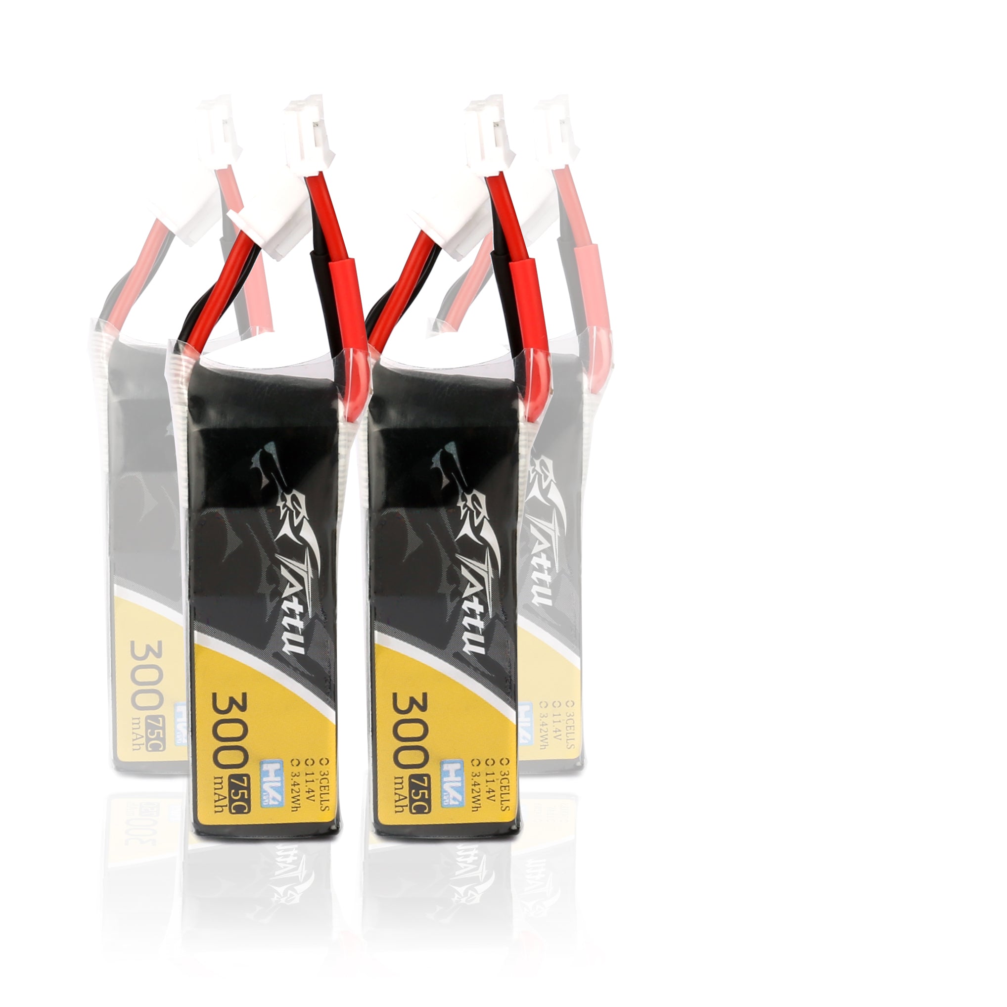 5pcs TATTU Lipo Battery 300mAh 11.1V 95C 3S with PH2.0 Plug Connector for RC FPV Racing Drone Quadcopter