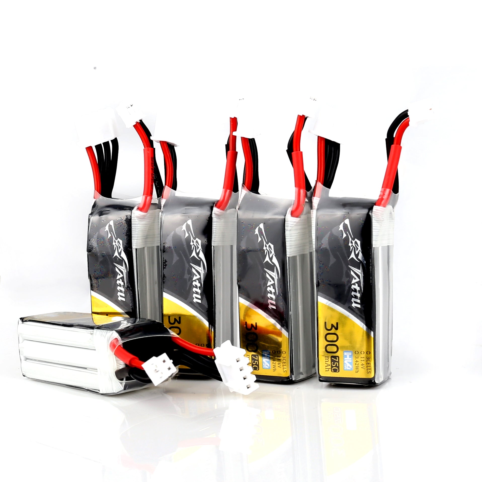 5pcs TATTU Lipo Battery 300mAh 11.1V 95C 3S with PH2.0 Plug Connector for RC FPV Racing Drone Quadcopter