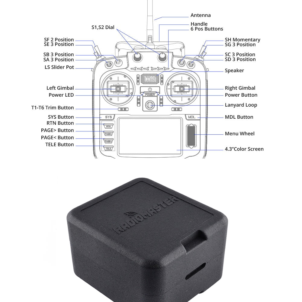RadioMaster TX16S MKII V4.0 16CH 2.4G Hall Gimbals Transmitter Remote Control ELRS 4in1 Support EDGETX OPENTX for RC Drone