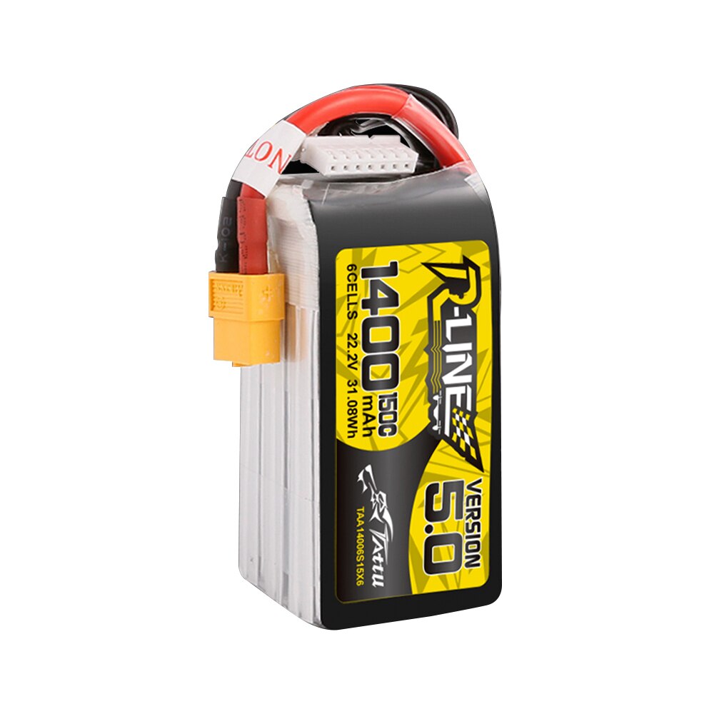 TATTU R-Line Version 5.0 V5 22.2V 1200mAh 1400mAh 150C 6S1P LiPo Battery for RC Racing Drone RC Quadcopter XT60 Plug