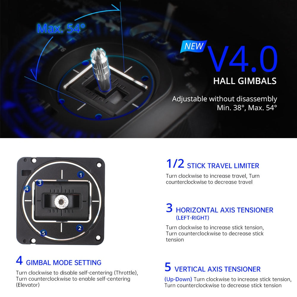 RadioMaster TX16S MKII V4.0 16CH 2.4G Hall Gimbals Transmitter Remote Control ELRS 4in1 Support EDGETX OPENTX for RC Drone
