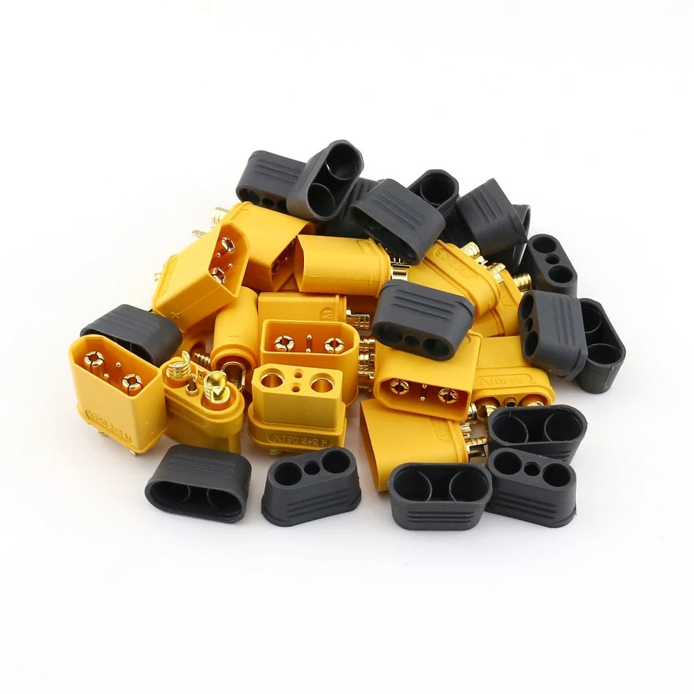 5 / 10  Pairs  Amass XT90(2+2) Plug Connectors 4.5mm Gold Bullet Plated Connector Plug Male Female For RC Model Battery